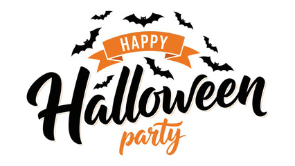 Halloween Party Invitation: An artistic Halloween party invitation with a bat-themed banner, conveying a sense of mystery, fun, and celebration.