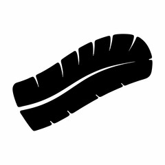 Silhouette of a Tropical Banana Leaf, Ideal for Botanical Designs and Artwork