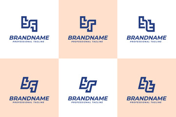 Letters BQ BR BT Logo Monogram Set, for QB RB TB initials brand