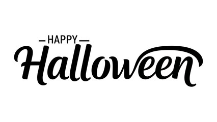 Spooky Greetings: Happy Halloween calligraphy script text graphic in bold and elegant design on the backdrop. This image evokes the essence of a holiday celebration.