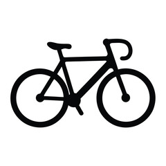 Fototapeta premium Minimalist Black Bicycle Icon on White Background, Symbol of Transportation and Recreation