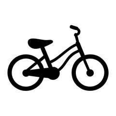 Stylized cartoon bicycle icon in black silhouette perfect for design use