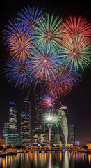 Obraz premium A Spectacular Fireworks Display in the Heart of the City