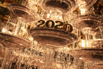 Champagne glasses 2020 new year decoration