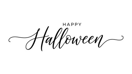 Happy Halloween Calligraphy: A graceful Happy Halloween text in elegant calligraphy, offering a touch of sophistication to the festive holiday season. 