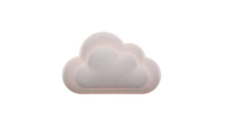 Gray Cloud Icon on Transparent Background for Cloud Computing and Technology