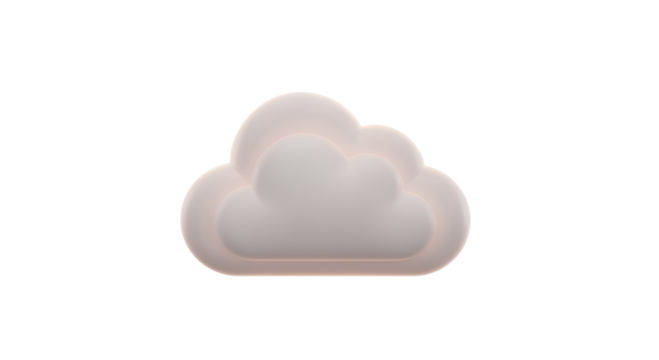 Gray Cloud Icon on Transparent Background for Cloud Computing and Technology - Powered by Adobe