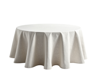 Minimal Beige Round Tablecloth for Modern Dining