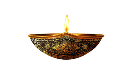 Fototapeta premium Ornate lamp symbolizing Diwali joy, created with AI, PNG