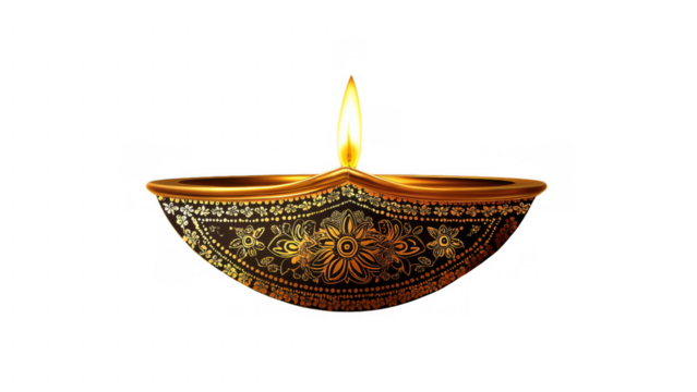 Ornate lamp symbolizing Diwali joy, created with AI, PNG