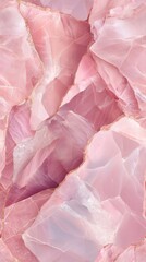 Close-up of polished pink natural stone with smooth surfaces, intricate gradients, and subtle reflections,