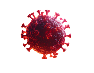 Fantasy Virus Cell with Fire and Smoke Effect 