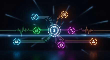 Digital Finance and Business Network on a Futuristic Interface