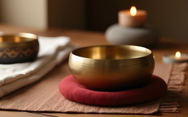 Tibetan singing bowls for sound therapy. High quality