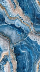 Seamless texture of blue agate mineral formations with deep azure hues and lighter sky-blue tones,
