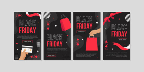 Black friday sale promotion vertical banner for social media, mobile apps, web or internet advertisement. Super sale special offer template.	