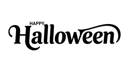 Happy Halloween: A classic seasonal design element capturing the spirit of the spooky holiday, in a bold, elegant script. The perfect creative asset to add a touch of spooky elegance