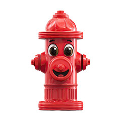 A cartoon fire hydrant with a happy face.  It's red and has large, round eyes and a wide smile