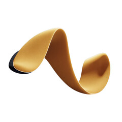 A Flowing Golden Ribbon With A Subtle Glitter Texture Curves Elegantly Against A Stark Transparent Background