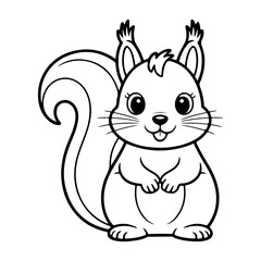 squirrel line art for coloring page