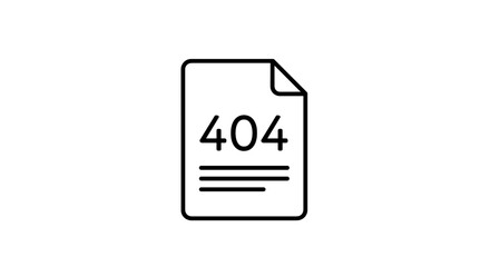 404 error page icon on simple white background  