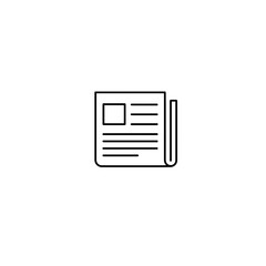 Newspaper icon in minimalistic style with simple lines  