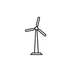 Obraz premium Wind turbine outline design on a minimalistic background 