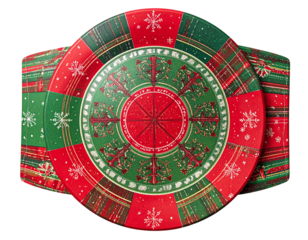 Round Tablecloth with Christmas Theme Print