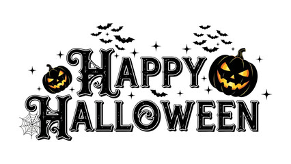 Happy Halloween Greeting: Festive design capturing the essence of the holiday, perfect for invitations and celebrations. This is a Halloween spirit to add extra flair to your festive greeting! 