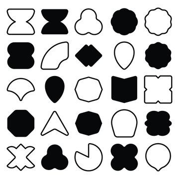 Geometric Shape Vector Set, Abstract Minimal Icons