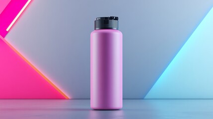 A realistic render of a vibrant purple hair dye tube, placed elegantly on a brushed metal platform