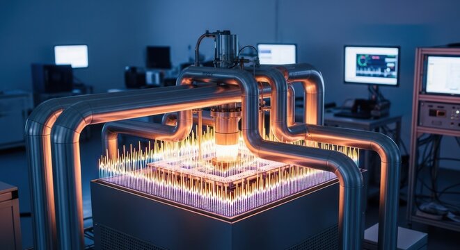 Quantum Computing Device with Metal Pipes in Lab