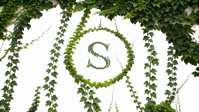 The symbiotic symmetry of vines spellbindingly shaped into natural abstract pattern cut out on PNG. AI GENERATED.