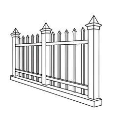 Fototapeta premium Clean Fence Silhouette Vector Icons Bundle | Wooden, Metal, Brick, Security & Decorative Boundary Fence Set