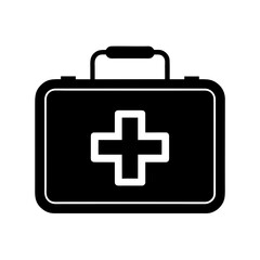 Obraz premium First Aid Kit with Plus Icon Vector Flat and Clean Look