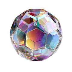 Naklejka premium Colorful,faceted, iridescent soccer ball