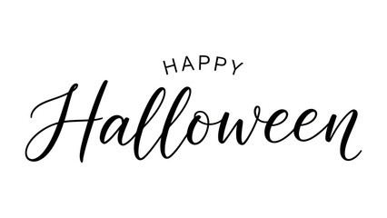 Halloween Cheer: An elegant, calligraphic Happy Halloween greeting in a playful and inviting style perfect for seasonal celebrations and festive occasions.