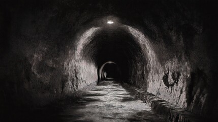 Dark tunnel interior