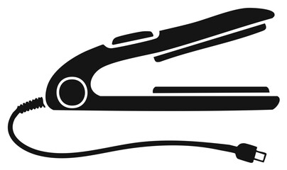 Hair Straightener Silhoutte - Digital Graphic of Beauty Salon Equipment