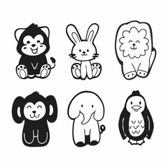 Obraz premium set of cartoon animals