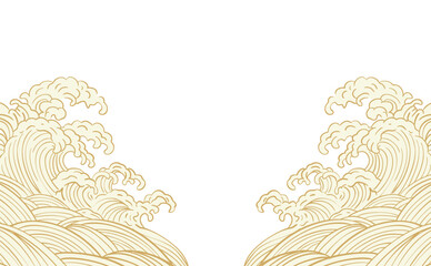 波　海のイラスト背景