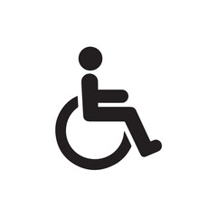 Accessible mobility icon with wheels and person silhouette