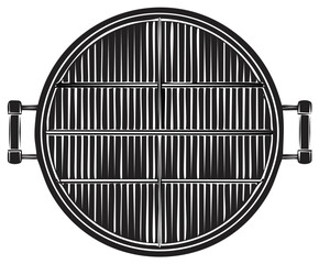 Round barbecue grill grate with handles top view vector illustration