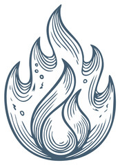 Obraz premium Vintage engraved style flame illustration for concepts of fire and energy.