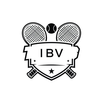 IBV Tennis Company logo. IBV Racket and Ball logo design for entrepreneur and business. IBV Athletic Branding best icon.
