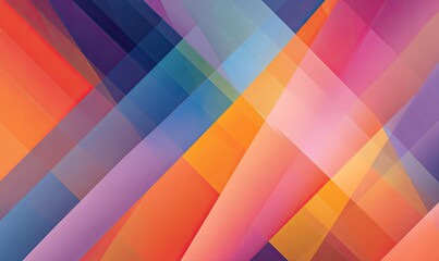 Obraz premium Abstract geometric design with diagonal, overlapping, translucent shapes in vibrant colors