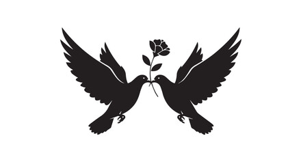 Obraz premium vector illustration of an dove with flower wedding