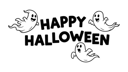 Happy Halloween: Festive Halloween graphics with ghost icons, perfect for designing cards, posters, or social media graphics.