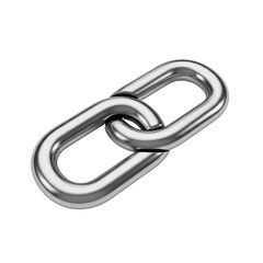 Obraz premium Close-up of two oval metal links, connected, reflecting light