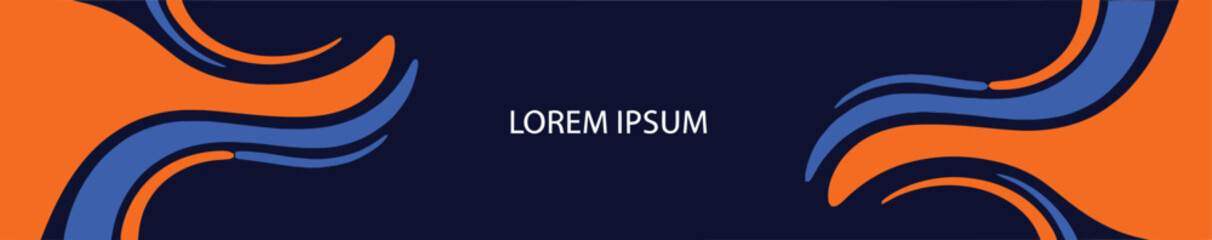 Abstract background design with blue and orange wave shapes art